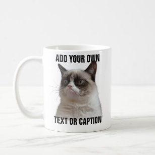 Grumpy Cat Glare - Fügen Sie Ihren eigenen Text hi Kaffeetasse