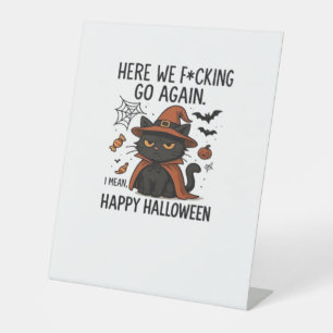 Grumpy Cat Halloween Klassischer T - Shirt Sockelschild