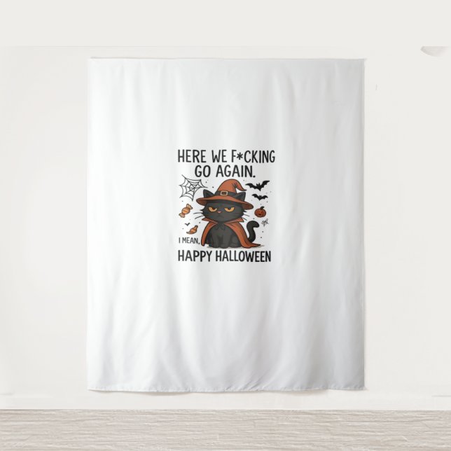 Grumpy Cat Halloween Klassischer T - Shirt Wandteppich (Vorderseite)