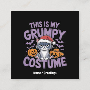 Grumpy Cat Halloween-Kostüm Lustiger Feiertag Tier Quadratische Visitenkarte