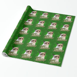 Grumpy Cat Happy Holidays Wrapping Paper Geschenkpapier