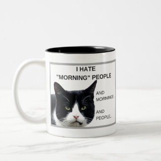 Grumpy Cat "I Hate Morning People" Kaffee Tasse! Zweifarbige Tasse