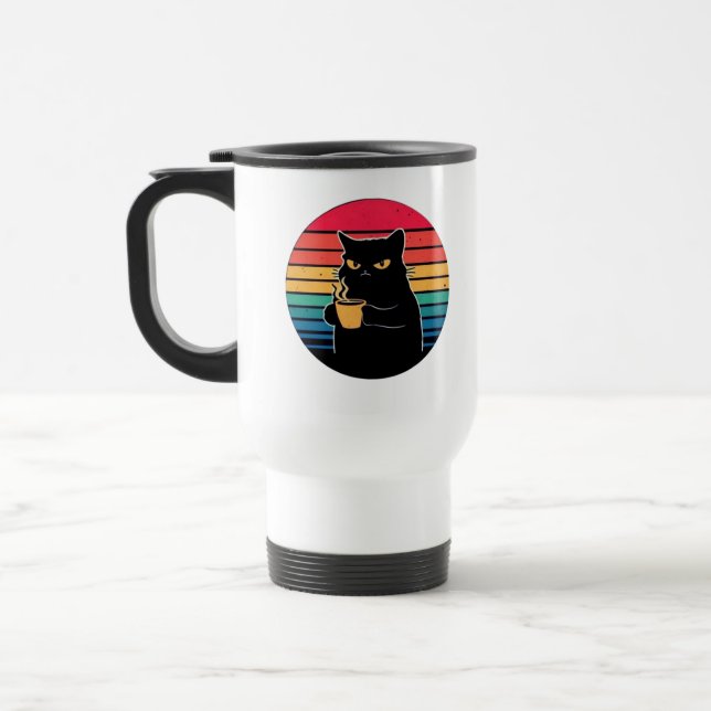 Grumpy Cat Kaffeetasse – Lustige Retro-Vintage-Mor (Links)