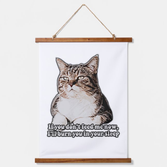 Grumpy Cat Meme für Katzenbesitzer und Kätzchenbes Wandteppich Mit Holzrahmen (Vorderseite)