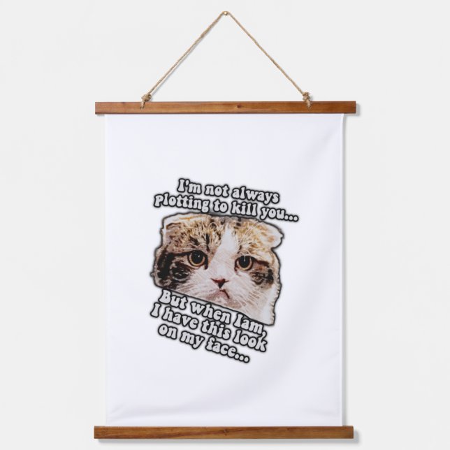 Grumpy Cat Meme für Katzenbesitzer und Kätzchenlie Wandteppich Mit Holzrahmen (Vorderseite)