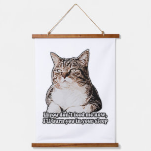 Grumpy Cat Meme für Katzenliebhaber und Katzenbesi Wandteppich Mit Holzrahmen