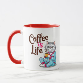 Grumpy Cat mit dem Tasse "Coffee is Life"