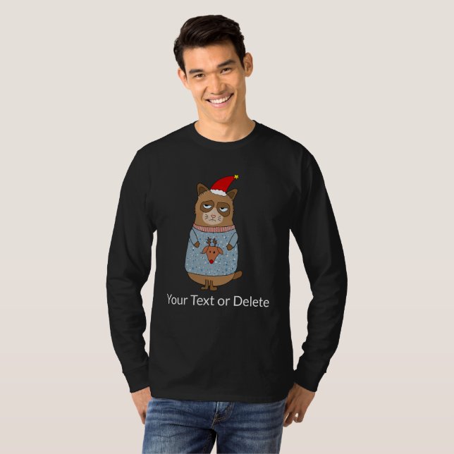 Grumpy Cat mit einem üppigen Weihnachtssüßer T-Shirt (Vorne ganz)