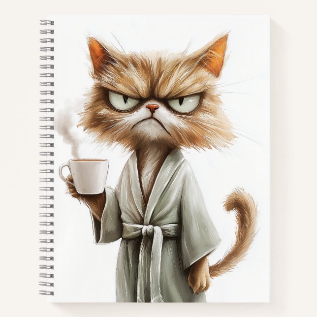 Grumpy Cat Needs Kaffee Notizbuch (Vorderseite)