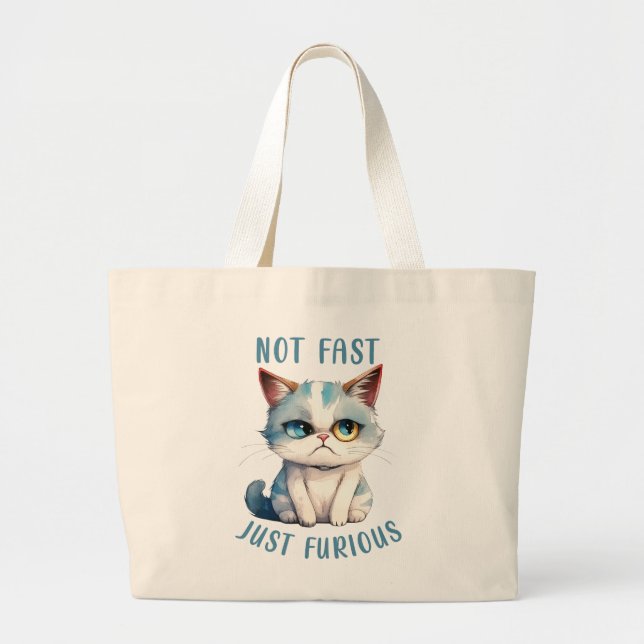 Grumpy Cat - nicht schnell, nur wütend Jumbo Stoffbeutel (Vorne)