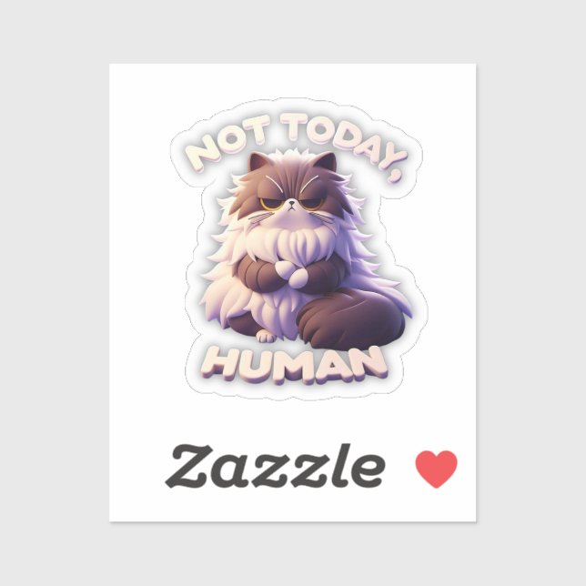 Grumpy Cat "Not Today, human" Vinyl Sticker (Blatt)