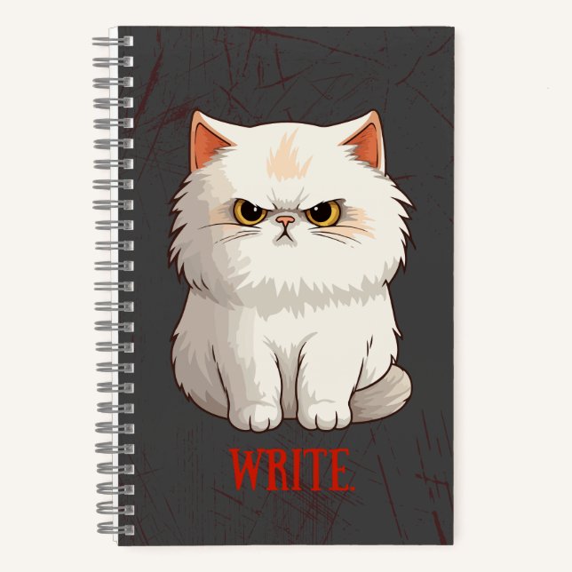 Grumpy Cat Pun Fun Write Journal Notizbuch (Vorderseite)