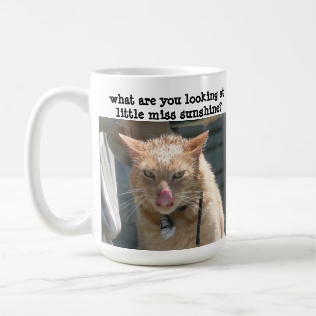 Grumpy Cat, sarkastisch, kleine Miss Sunshine Tasse (Links)