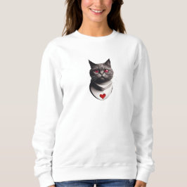Grumpy Cat Shirt with Red Eyes & Heart Collar – Fu