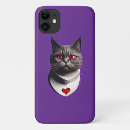 Grumpy Cat Shirt with Red Eyes & Heart Collar – Fu Case-Mate iPhone Hülle