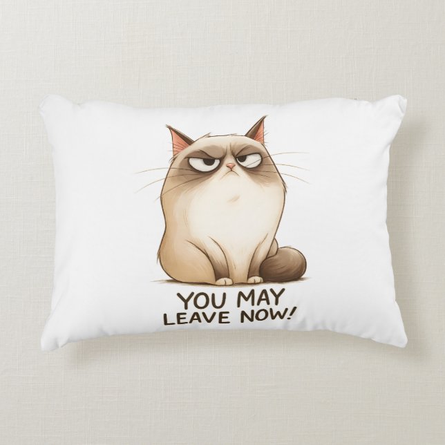 😾 Grumpy Cat Throw Pillow 🚪🐾 Dekokissen (Vorderseite)