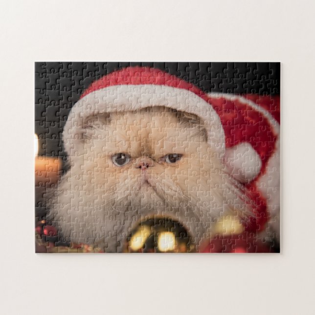 Grumpy Cat Weihnachtsmann Puzzle (Horizontal)