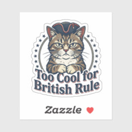 Grumpy Cat Zu Cool für die britische Herrschaft 4. Aufkleber