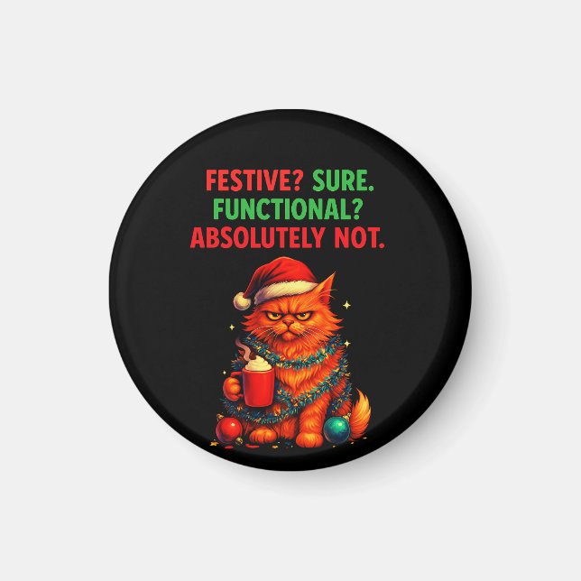 Grumpy Cat's Christmas Spirit: Festive but NOT Fun Magnet (Vorne)