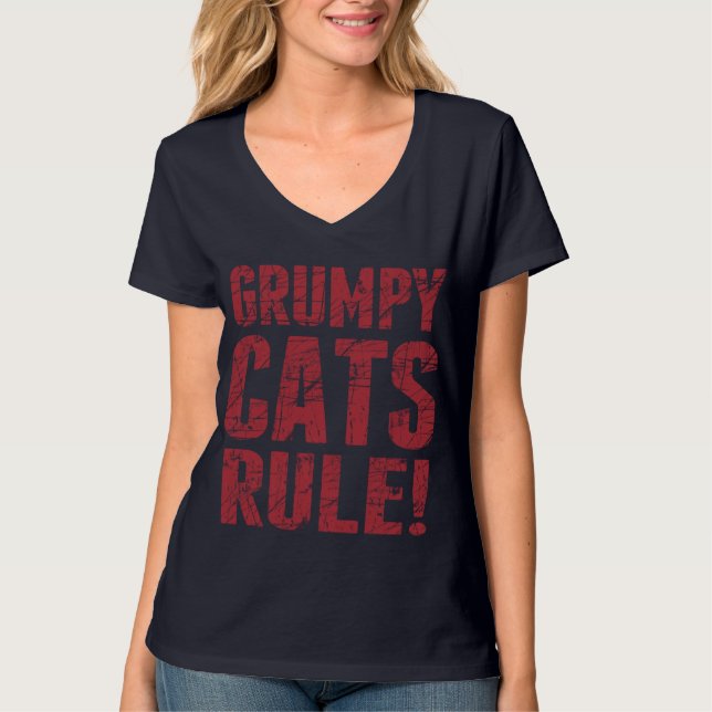 Grumpy Cats Rule! T-Shirt (Vorderseite)
