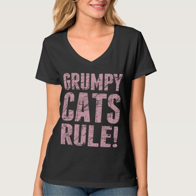 Grumpy Cats Rule! T-Shirt (Vorderseite)
