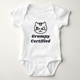 "Grumpy Certified" Funny Cat Meme Design Baby Strampler