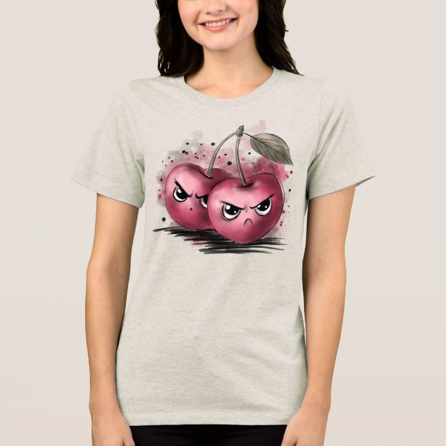 Grumpy Cherries Tri-Blend Shirt (Vorderseite)