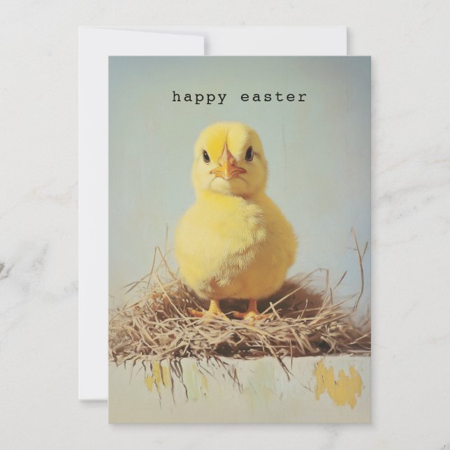 Grumpy Chick in Nest Einladung (Vorderseite)