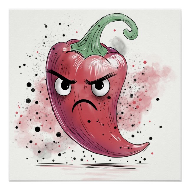 Grumpy Chili Pepper Poster (Vorderseite)