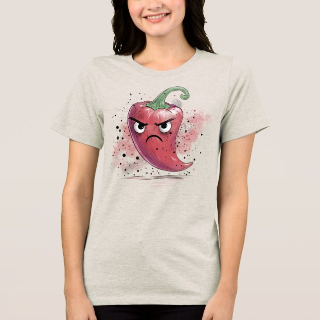 Grumpy Chili Pepper Tri-Blend Shirt (Vorderseite)