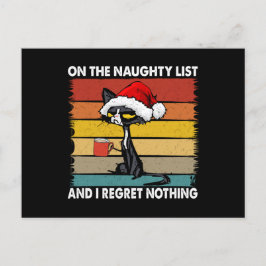 Grumpy Christmas Cat auf der Naughty List Feiertagspostkarte