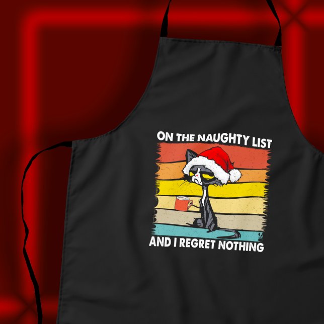 Grumpy Christmas Cat auf der Naughty List Schürze (Von Creator hochgeladen)