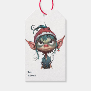 Grumpy Christmas Elf Attitude Geschenkanhänger
