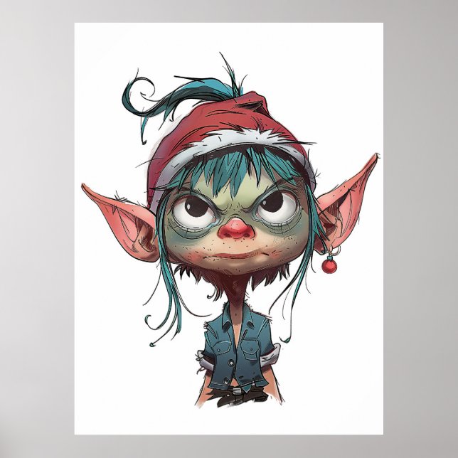 Grumpy Christmas Elf Attitude Poster (Vorne)
