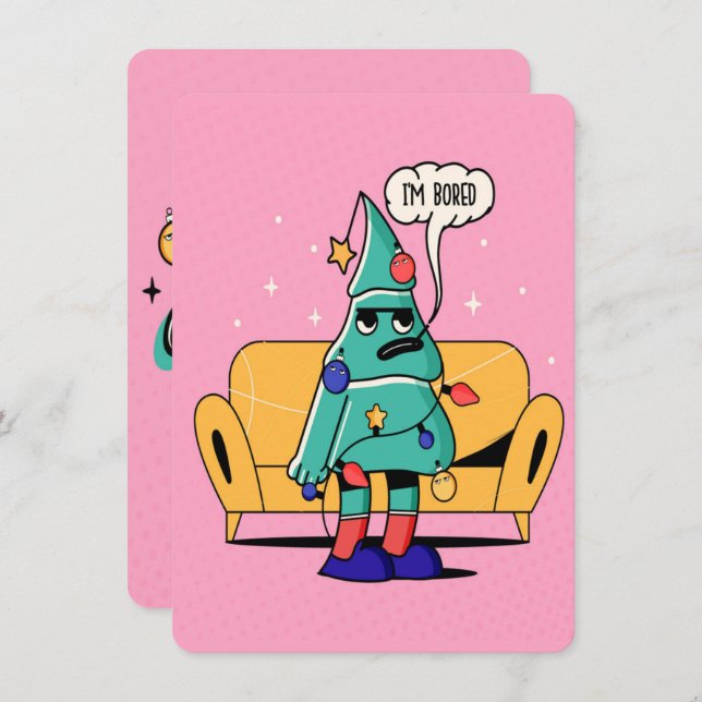 GRUMPY CHRISTMAS ILLUSTRATION DESIGN FEIERTAGSKARTE (Vorne/Hinten)