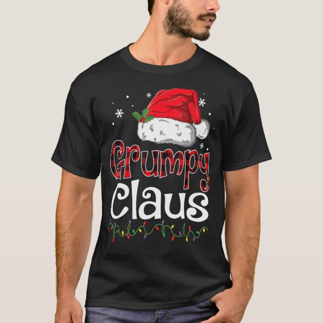Grumpy Claus Santa Funny Christmas Pajama Matching T-Shirt (Vorderseite)