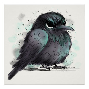 Grumpy Crow Poster