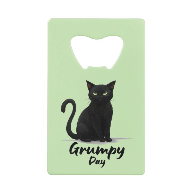 Grumpy Day mit Black Cat Geldbeutel Flaschenöffner (Vorderseite)