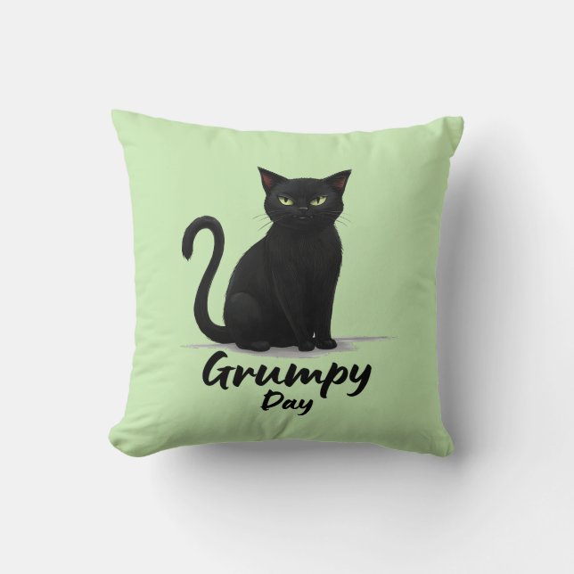 Grumpy Day mit Black Cat Kissen (Vorderseite)