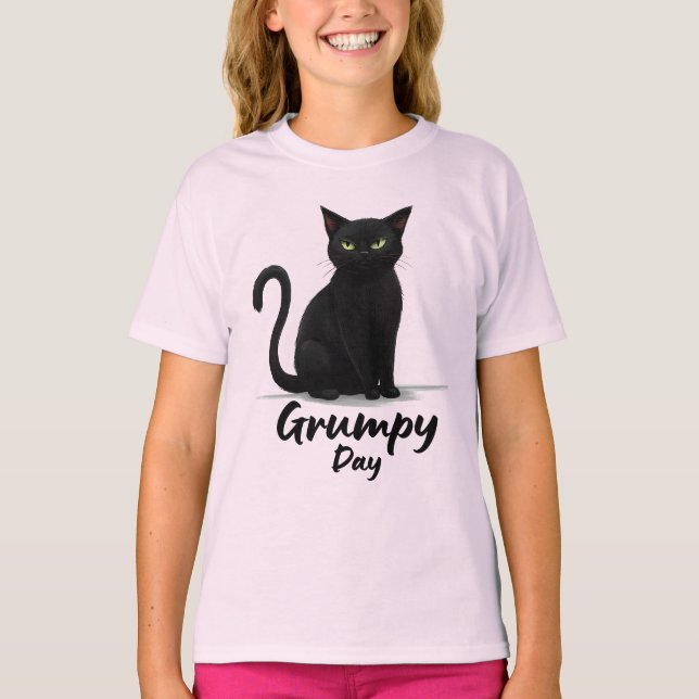 Grumpy Day mit Black Cat T-Shirt (Vorderseite)