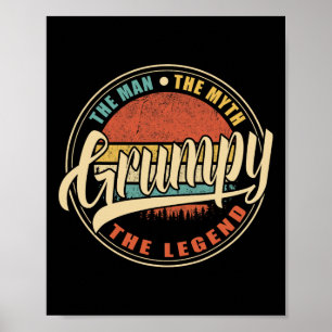 Grumpy Der Mann Der Mythos Die Legende Vintage Ret Poster