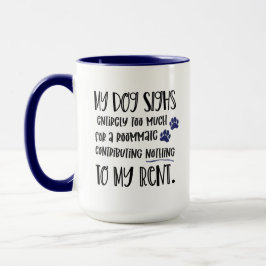 Grumpy Dog Funny Zitat mit Foto Navy Tasse
