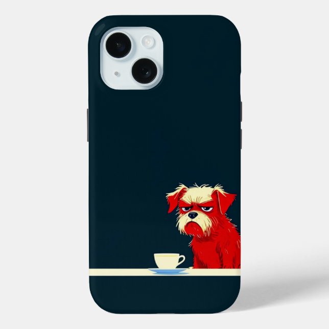 Grumpy Dog Kaffeezeit - Niedliche Minimalistische  Case-Mate iPhone Hülle (Rückseite)