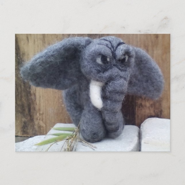 Grumpy elefant postkarte (Vorderseite)