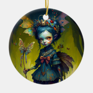 Grumpy Fairy Pixie Fantasy Art Keramik Ornament