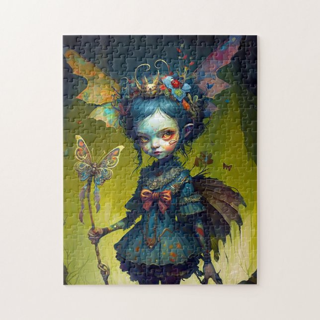 Grumpy Fairy Pixie Fantasy Art Puzzle (Vertikal)