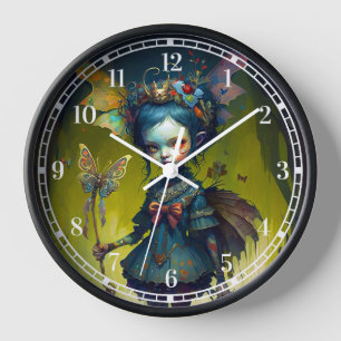 Grumpy Fairy Pixie Fantasy Art Uhr