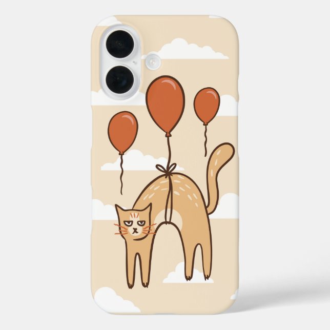 Grumpy Floating Cat Case-Mate iPhone Hülle (Rückseite)
