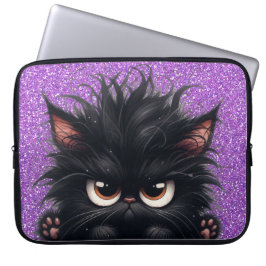 GRUMPY FLUFFY WENIG SCHWARZ KITTEN LAPTOPSCHUTZHÜLLE