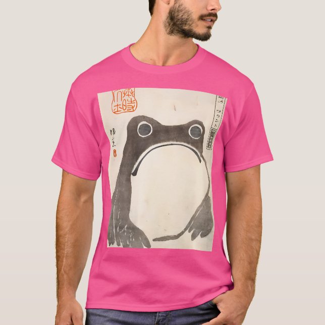 Grumpy Frog japanische Art Print T-Shirt (Vorderseite)